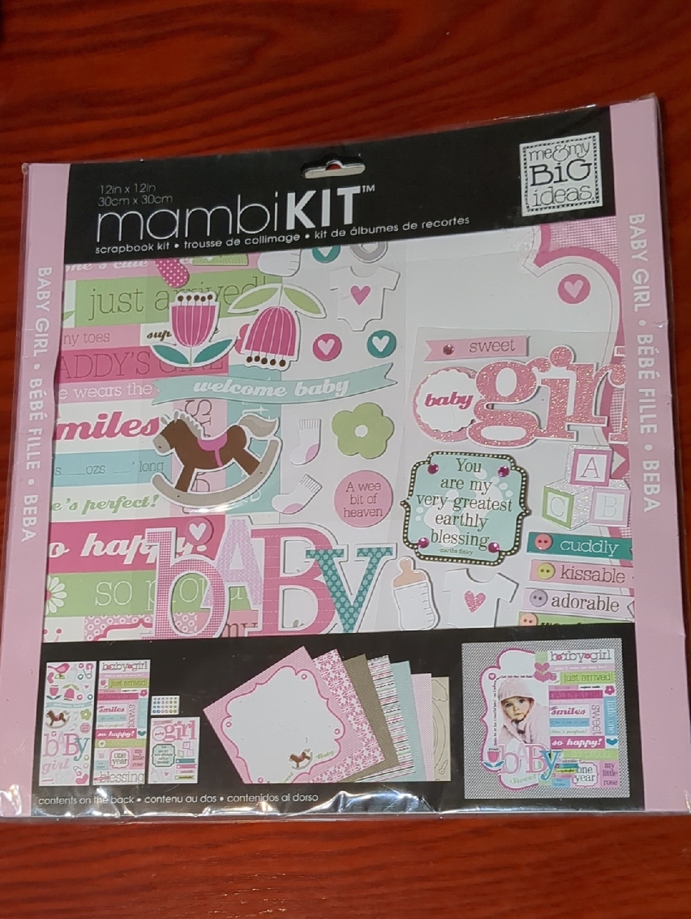 Mambi Kut Baby Girl Scrapbook Kit 12 In X 12 In